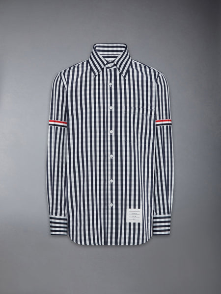 GINGHAM CHECK POPLIN ARMBAND SHIRT
