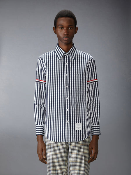 GINGHAM CHECK POPLIN ARMBAND SHIRT