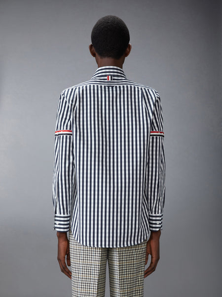 GINGHAM CHECK POPLIN ARMBAND SHIRT