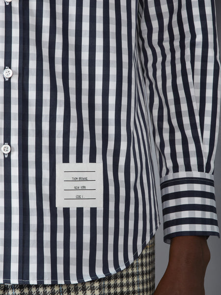 GINGHAM CHECK POPLIN ARMBAND SHIRT