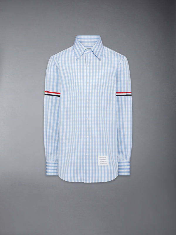 GINGHAM CHECK POPLIN ARMBAND SHIRT - featured image