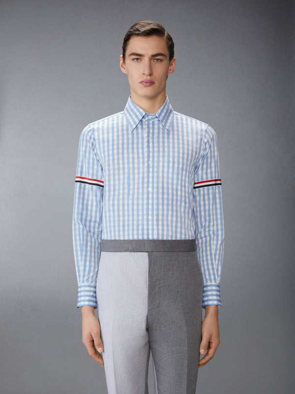 GINGHAM CHECK POPLIN ARMBAND SHIRT - image 1