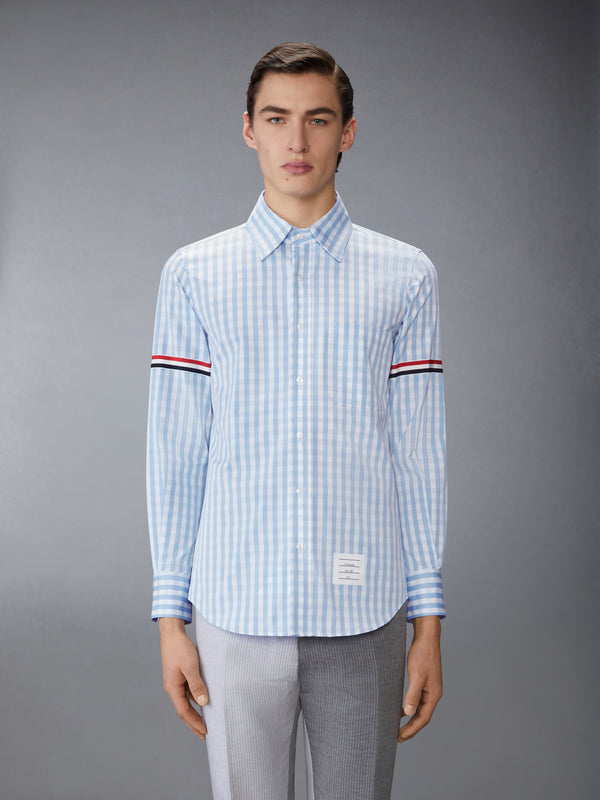 GINGHAM CHECK POPLIN ARMBAND SHIRT - image 2