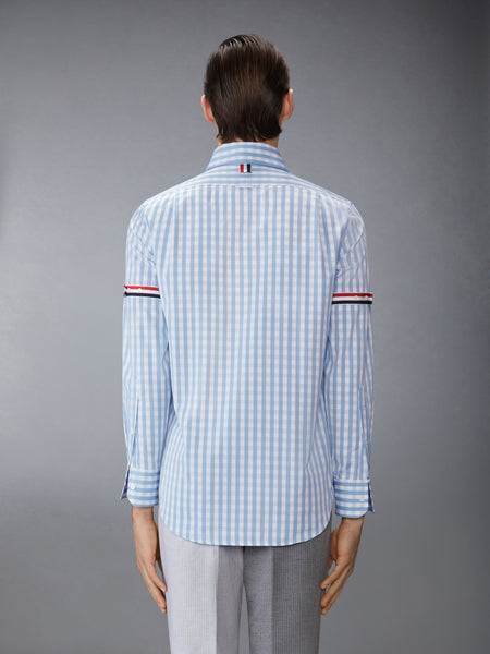 GINGHAM CHECK POPLIN ARMBAND SHIRT