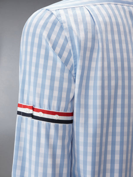 GINGHAM CHECK POPLIN ARMBAND SHIRT