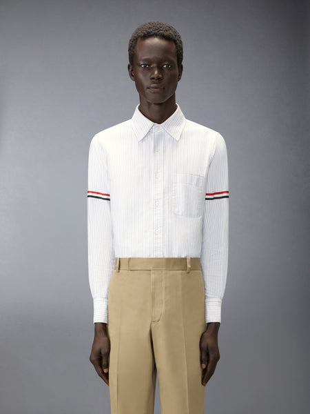 STRIPED OXFORD ARMBAND SHIRT MED GREY