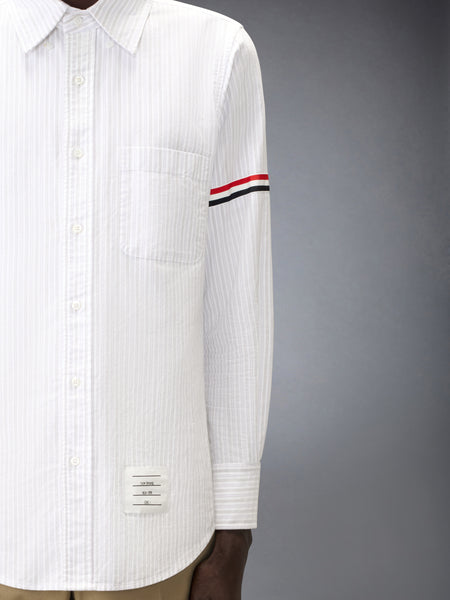 STRIPED OXFORD ARMBAND SHIRT MED GREY