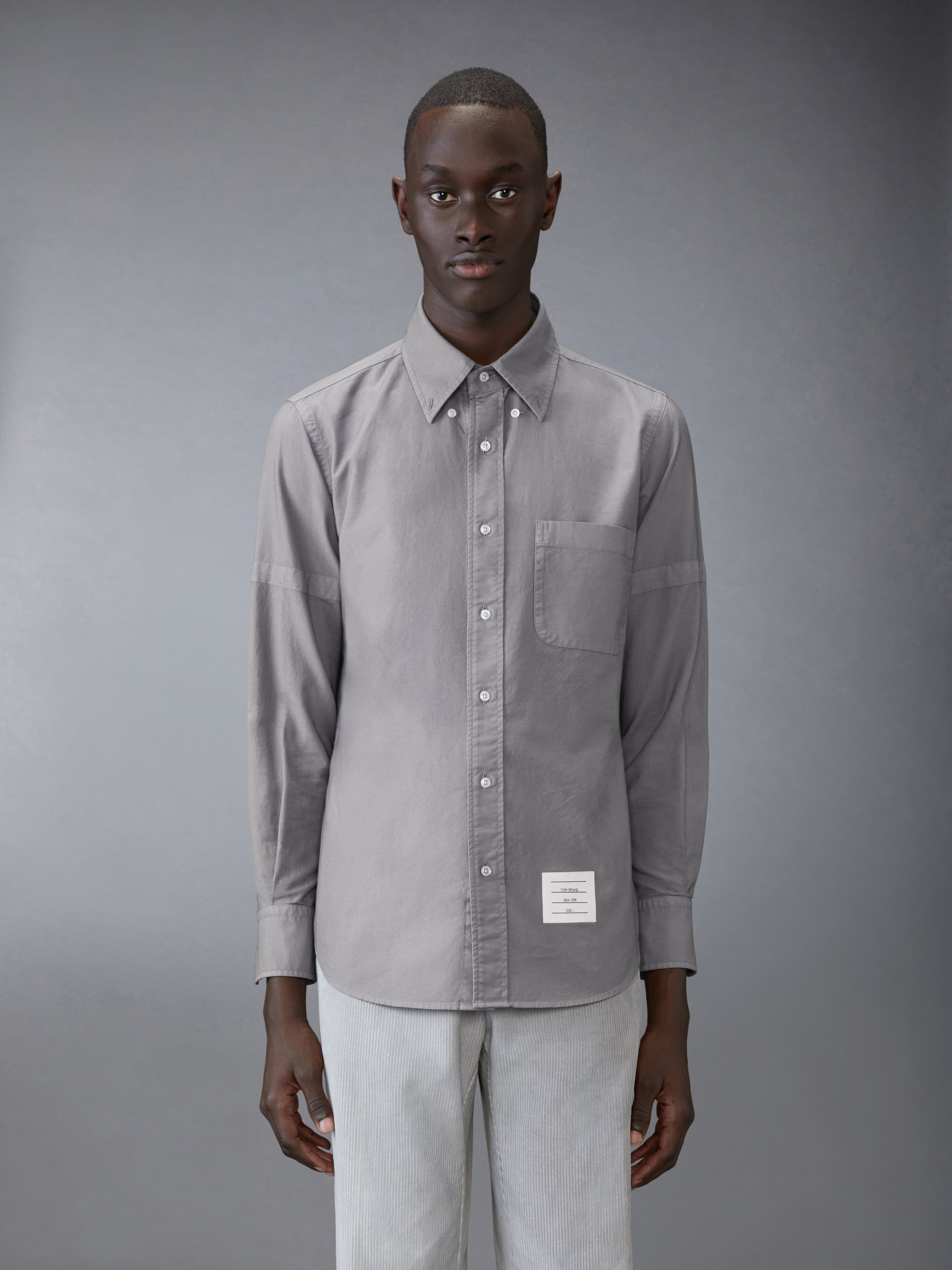 Straight Fit L/S Bd Shirt W/Self Armband Garment Dye In