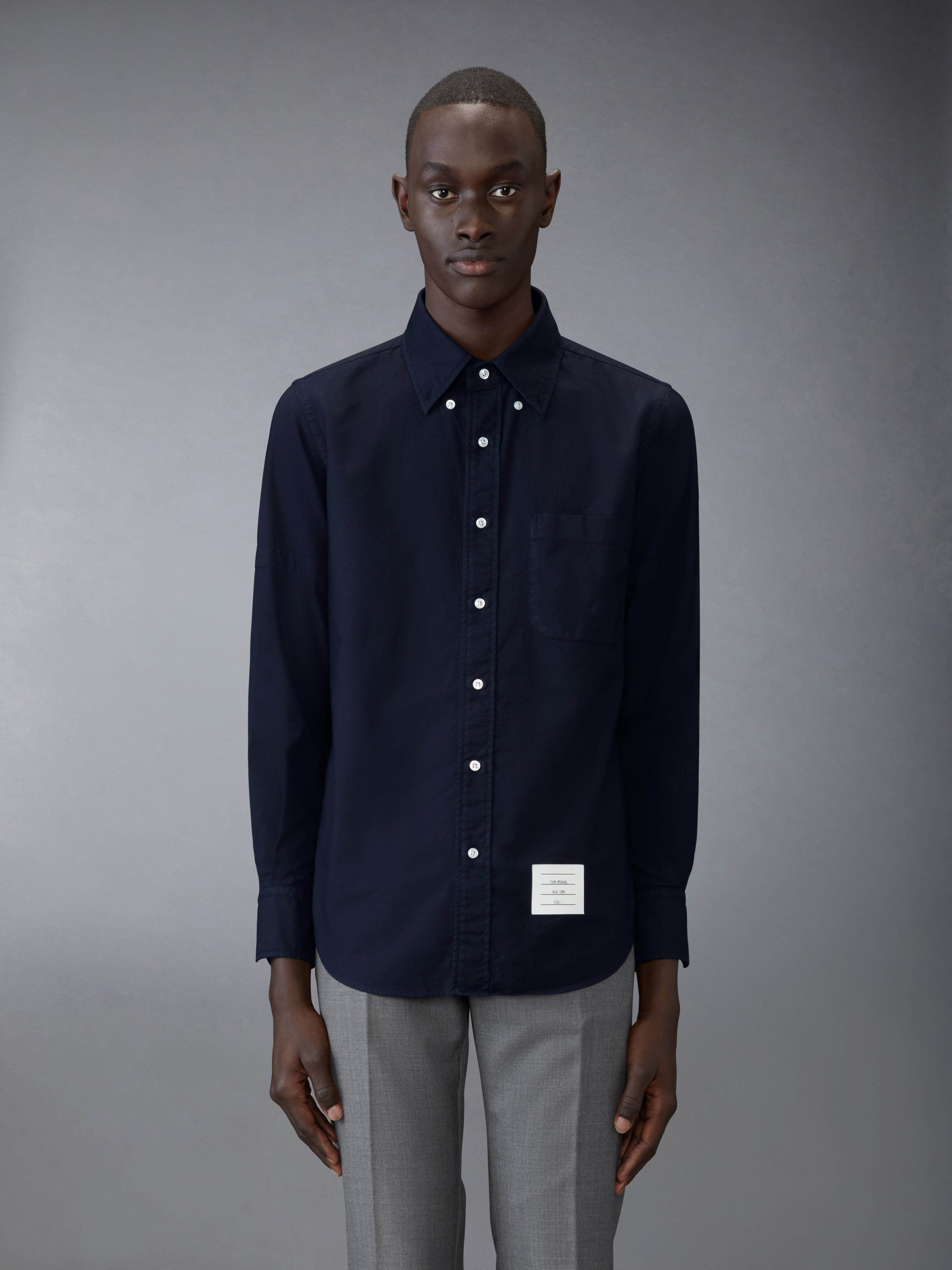Straight Fit L/S Bd Shirt W/Self Armband Garment Dye In