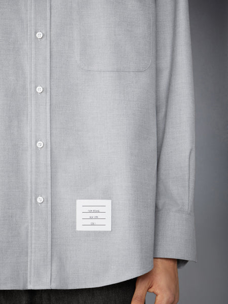 STRIPE COTTON FLANNEL OVERSIZED SHIRT MED GREY