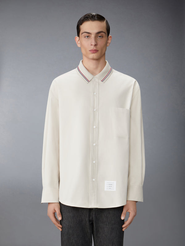 STRIPE COTTON FLANNEL OVERSIZED SHIRT - image 1