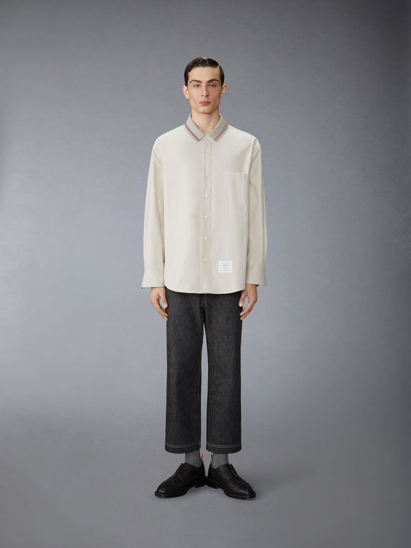 STRIPE COTTON FLANNEL OVERSIZED SHIRT - image 4