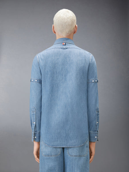 DENIM ARMBAND SHIRT LIGHT BLUE