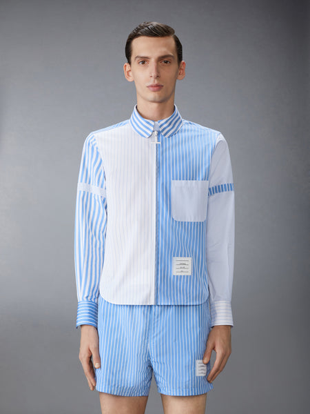 FUNMIX ARMBAND PINSTRIPE POPLIN SHIRT
