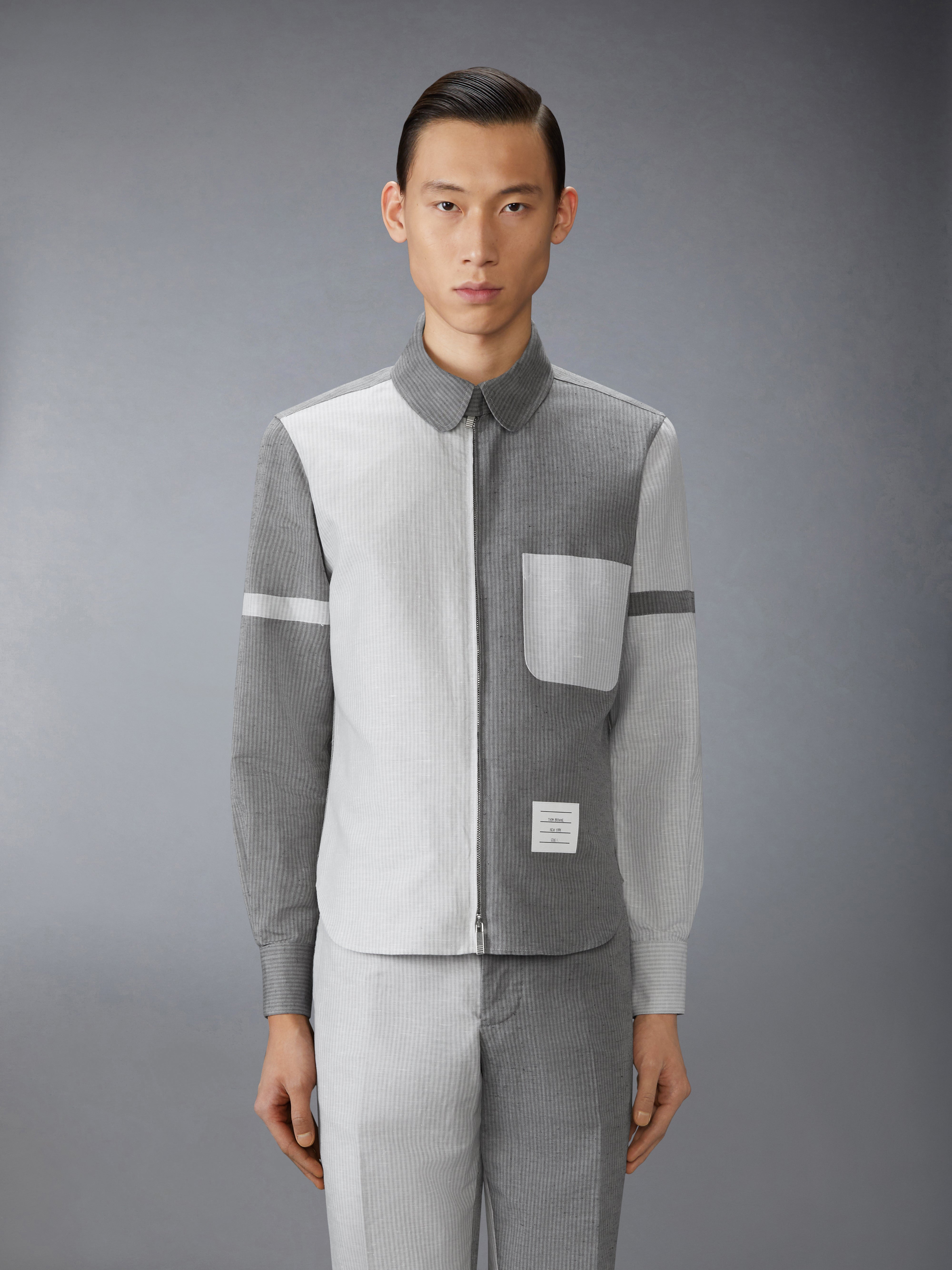 Tonal University Stripe Funmix Armband Shirt | Thom Browne