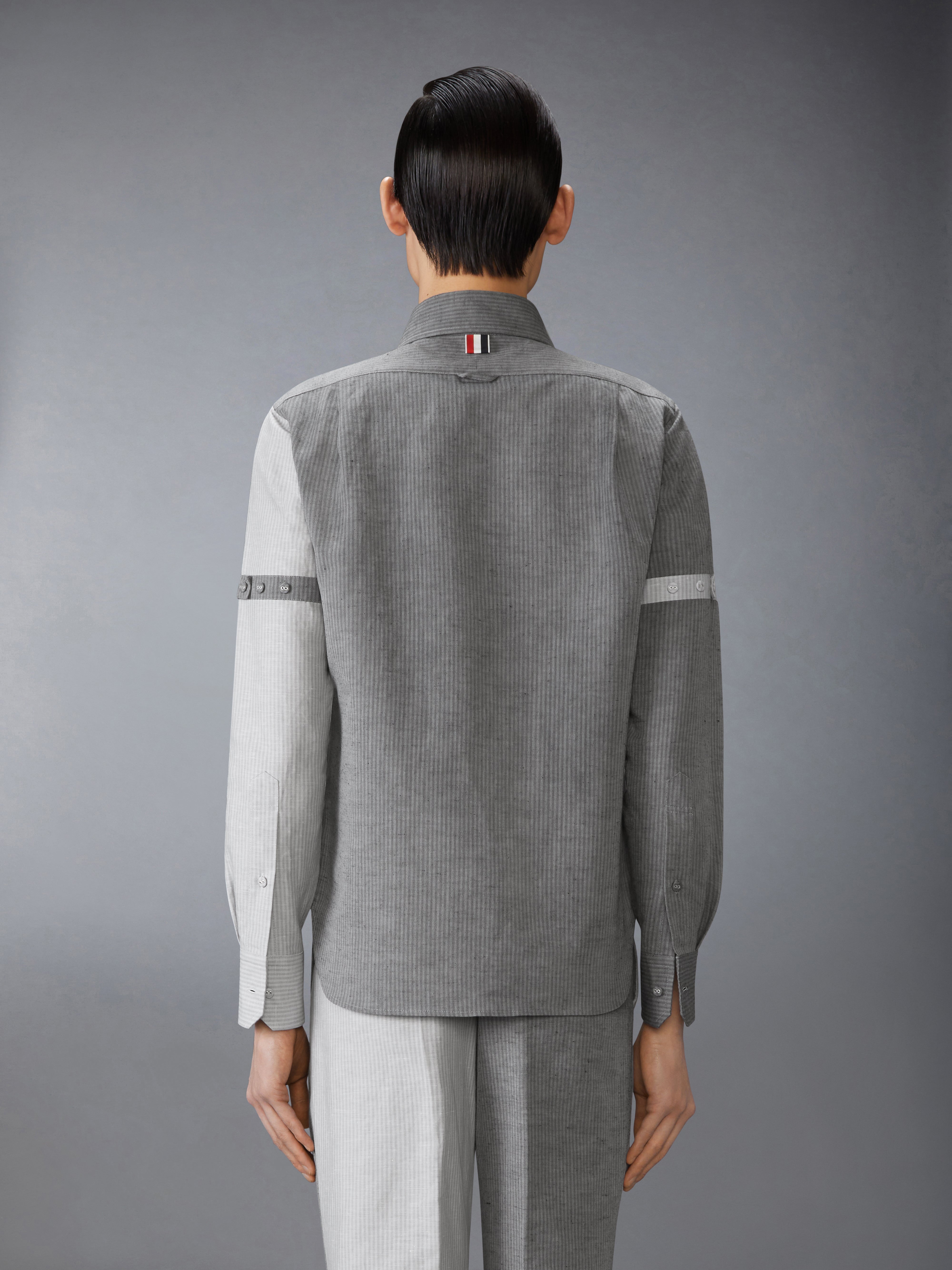 Tonal University Stripe Funmix Armband Shirt | Thom Browne