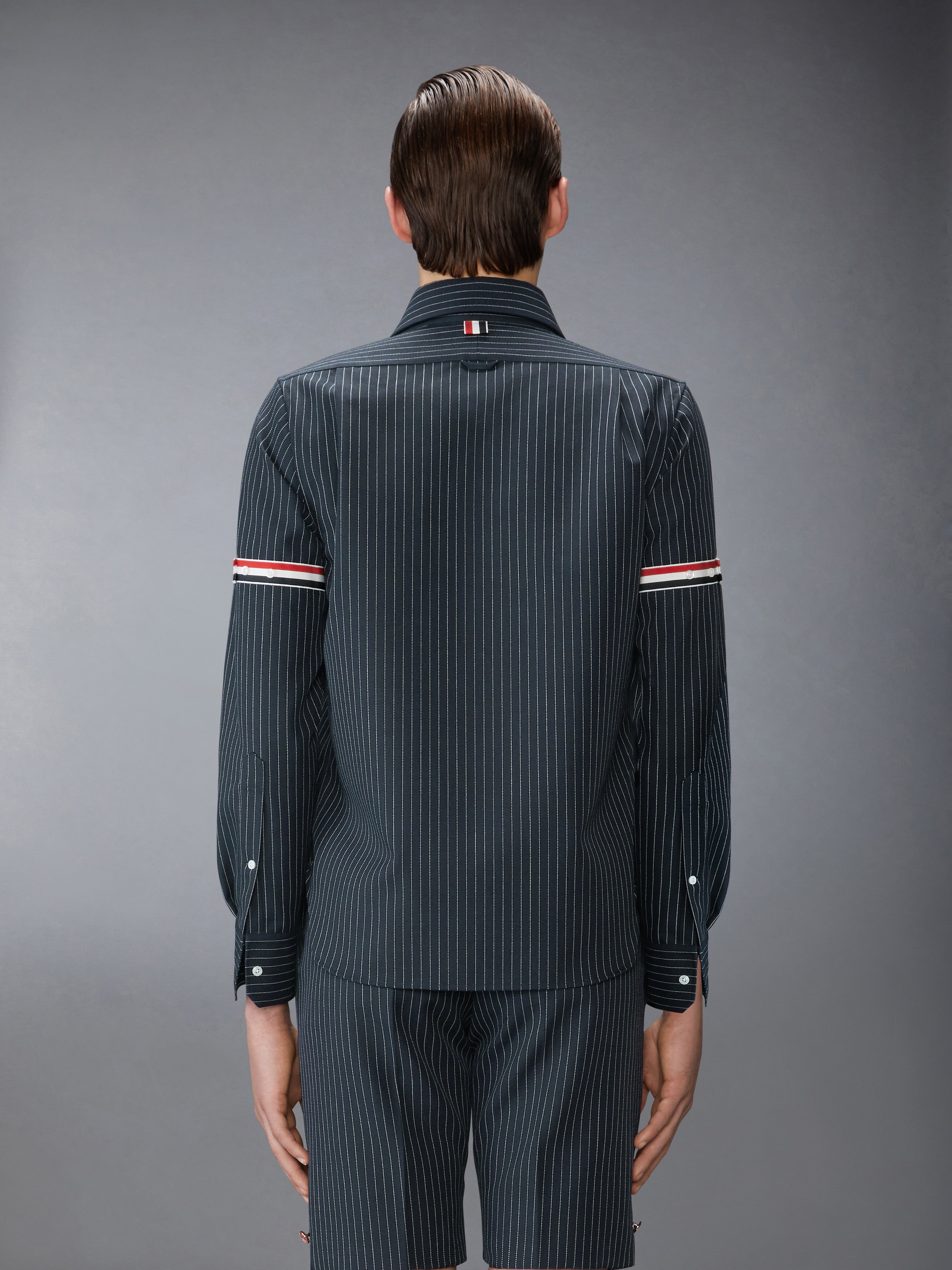 THOM BROWNE リブ編みウール混 トップス ニットTシャツ 半袖 THOM BROWNE リブ編みウール混 トップス ニットTシャツ 半袖