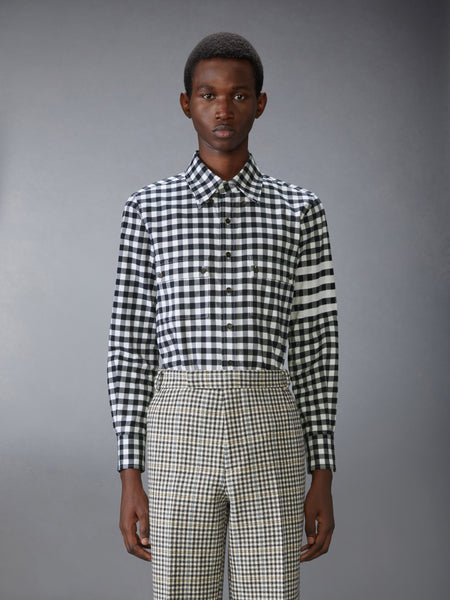 GINGHAM CHECK FLANNEL 4-BAR UTILITY SHIRT