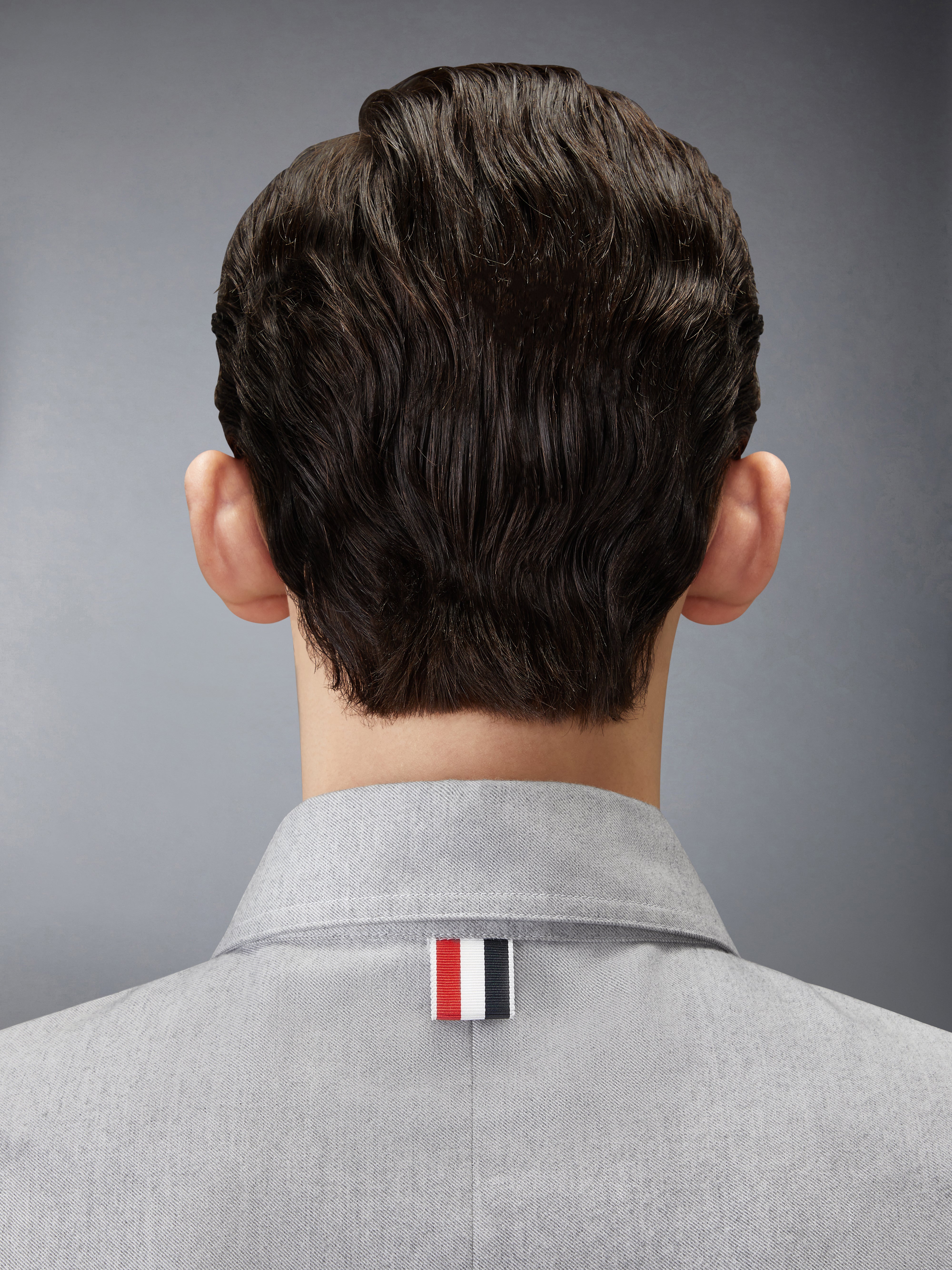 美品 トムブラウン ポロシャツ 白×グレー M トリコロール イタリア製 正規品 トムブラウン 白シャツ サイズ2 美品 トムブラウン ポロシャツ 白