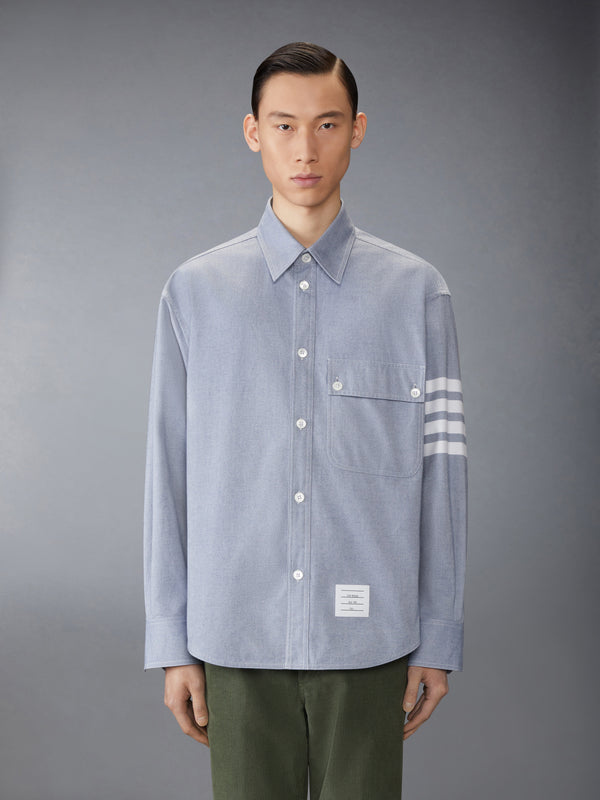WOVEN FLANNEL 4-BAR OVERSIZED SHIRT - image 1