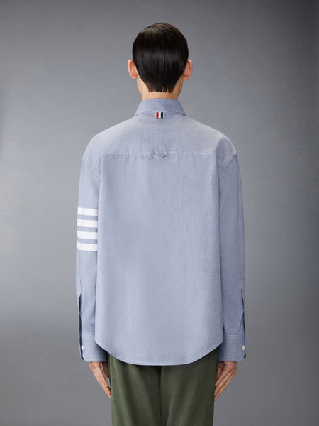 WOVEN FLANNEL 4-BAR OVERSIZED SHIRT