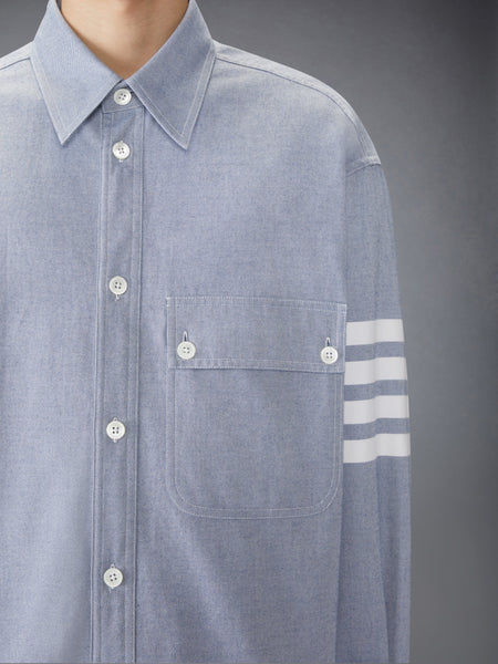 WOVEN FLANNEL 4-BAR OVERSIZED SHIRT