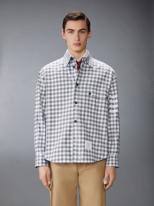 GINGHAM CHECK FLANNEL 4-BAR OVERSIZED SHIRT - image 1