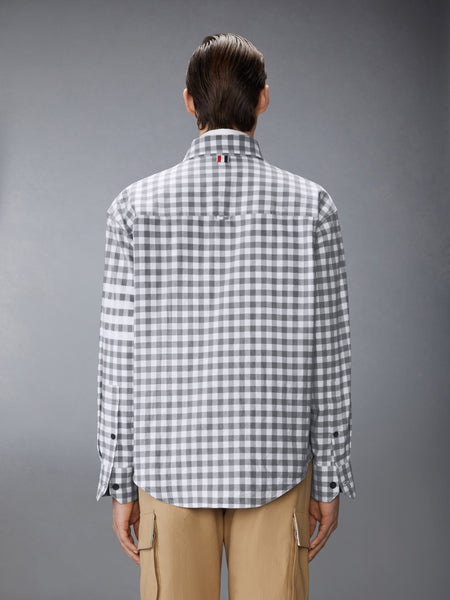 GINGHAM CHECK FLANNEL 4-BAR OVERSIZED SHIRT