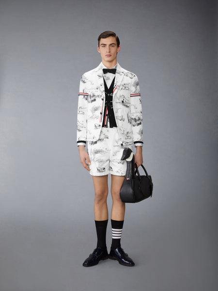 SCENIC TOILE COTTON POPLIN UTILITY ARMBAND SHIRT BLACK/WHITE