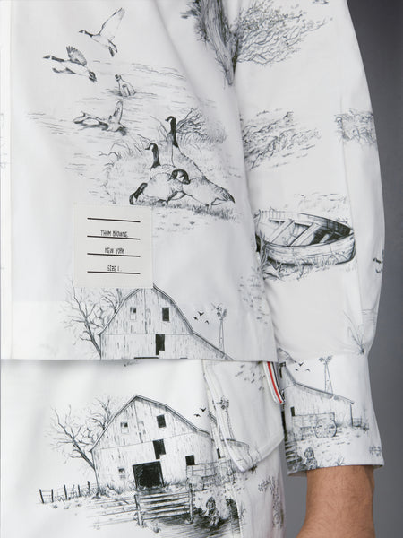 SCENIC TOILE COTTON POPLIN UTILITY ARMBAND SHIRT BLACK/WHITE