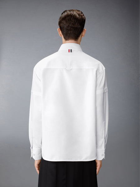 OPIQUE DOUBLE NEEDLE ARMBAND OVERSIZED SHIRT WHITE