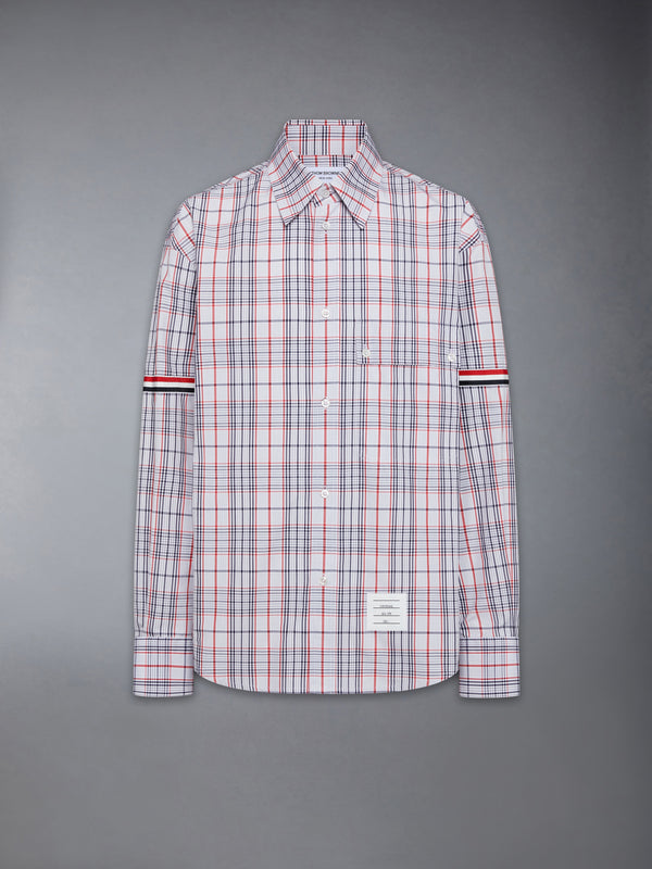 PLAID CHECK POPLIN ARMBAND OVERSIZED SHIRT - featured image