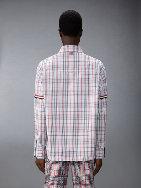 PLAID CHECK POPLIN ARMBAND OVERSIZED SHIRT RWBWHT