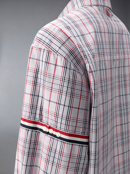 PLAID CHECK POPLIN ARMBAND OVERSIZED SHIRT RWBWHT
