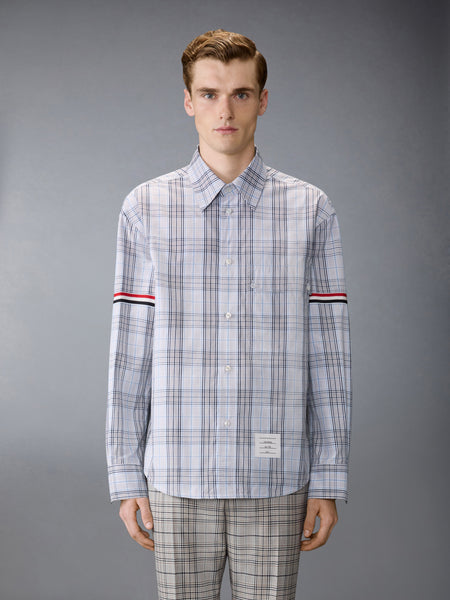 PLAID CHECK POPLIN ARMBAND OVERSIZED SHIRT SEASONAL MULTI