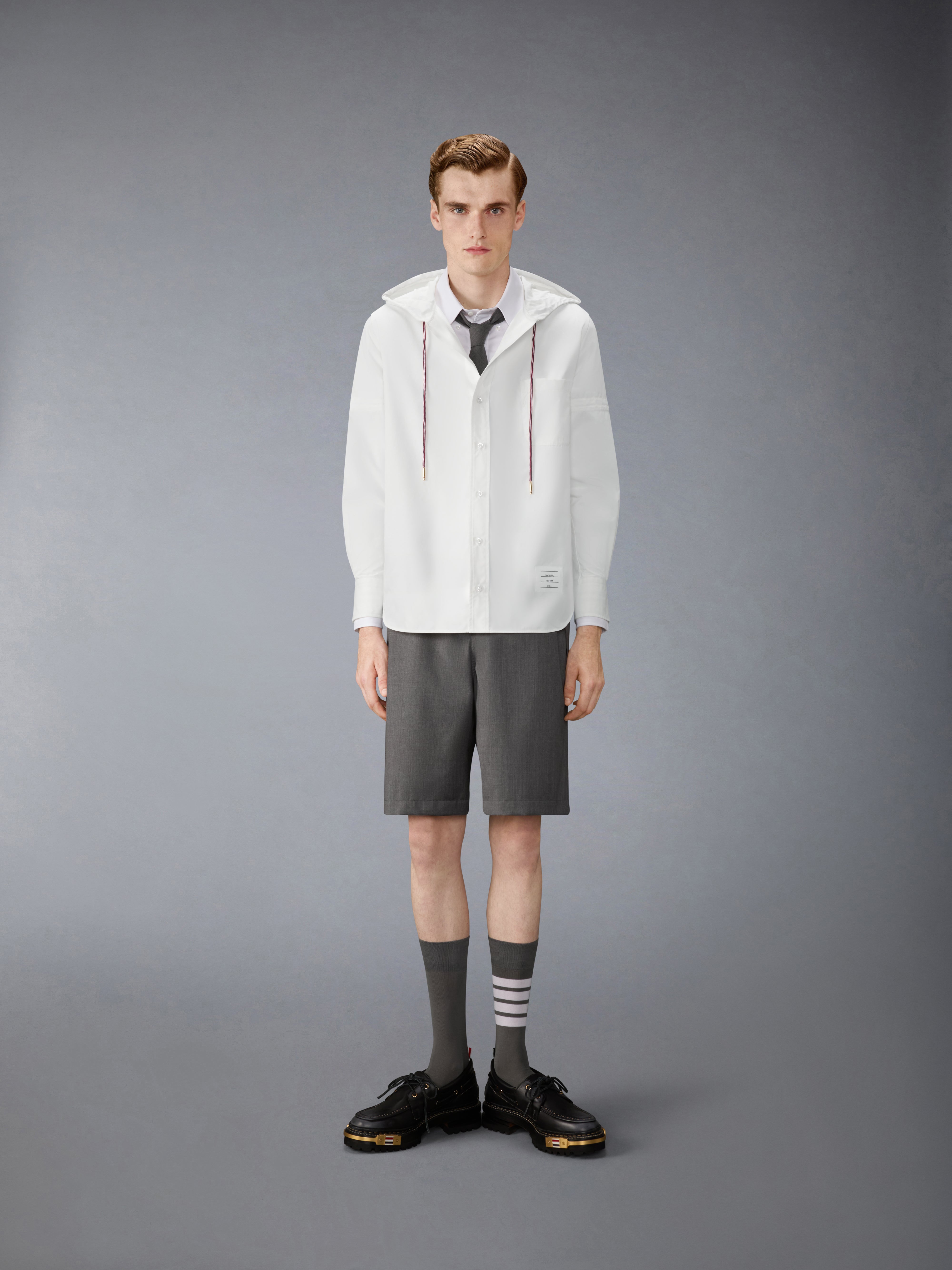 フーデッド ナイロン アームバンド付きシャツ | Thom Browne