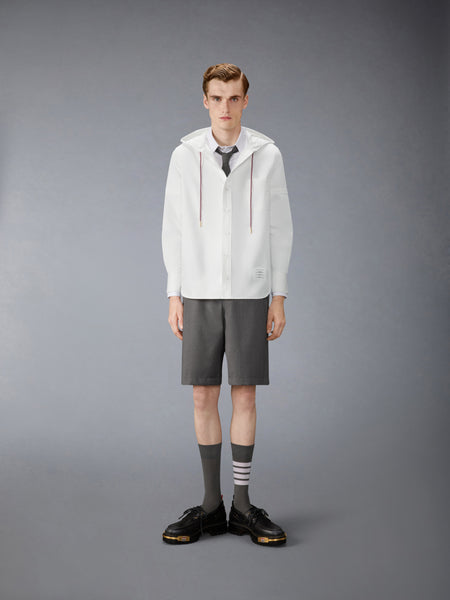 フーデッド ナイロン アームバンド付きシャツ 白
