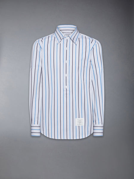 STRIPED POPLIN ARMBAND POPOVER ARMBAND SHIRT MEDIUM BLUE