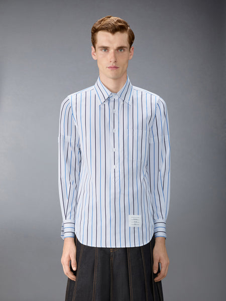 STRIPED POPLIN ARMBAND POPOVER ARMBAND SHIRT MEDIUM BLUE