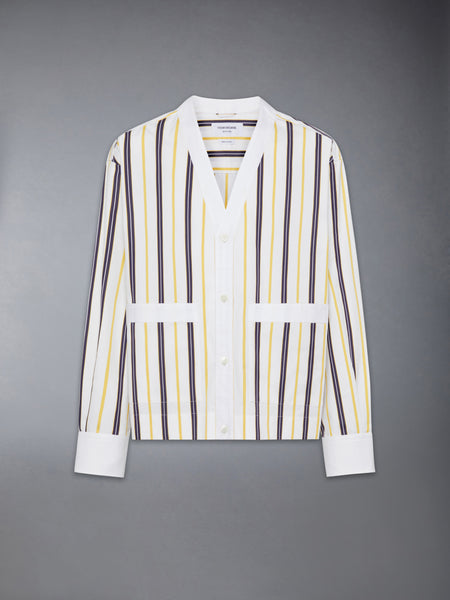 REPP STRIPE POPLIN SHIRT PALE YELLOW