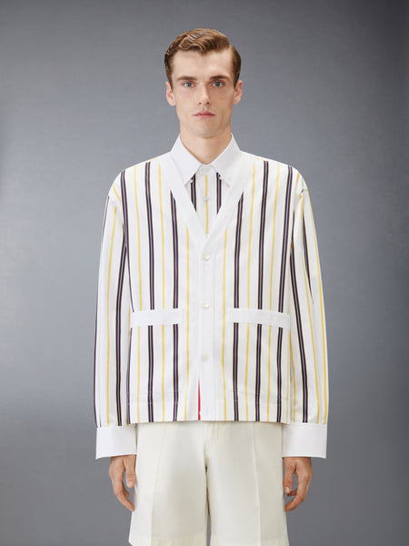 REPP STRIPE POPLIN SHIRT PALE YELLOW