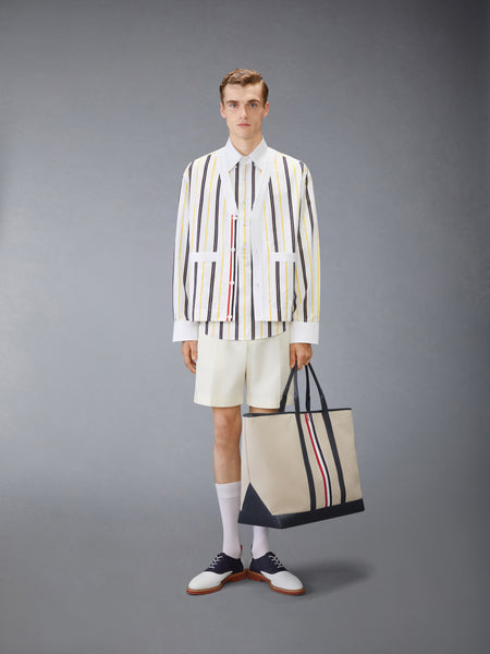 REPP STRIPE POPLIN SHIRT PALE YELLOW