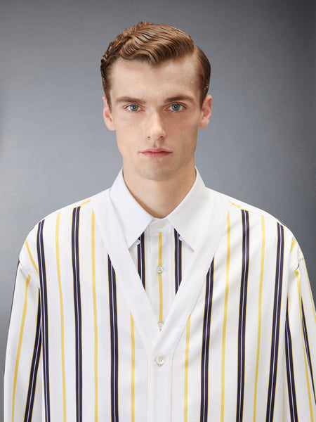 REPP STRIPE POPLIN SHIRT PALE YELLOW
