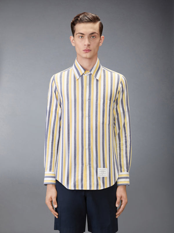 MADRAS COTTON REPP STRIPE ARMBAND SHIRT - image 1