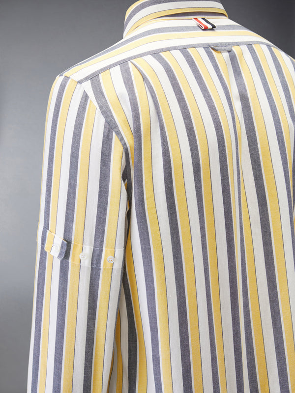 MADRAS COTTON REPP STRIPE ARMBAND SHIRT - image 6