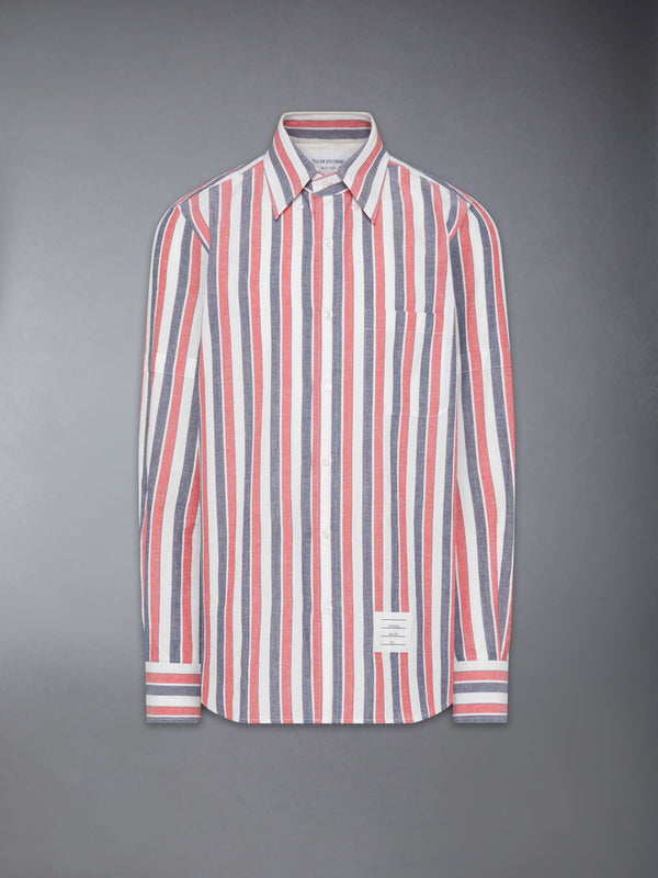 MADRAS COTTON REPP STRIPE ARMBAND SHIRT - featured image