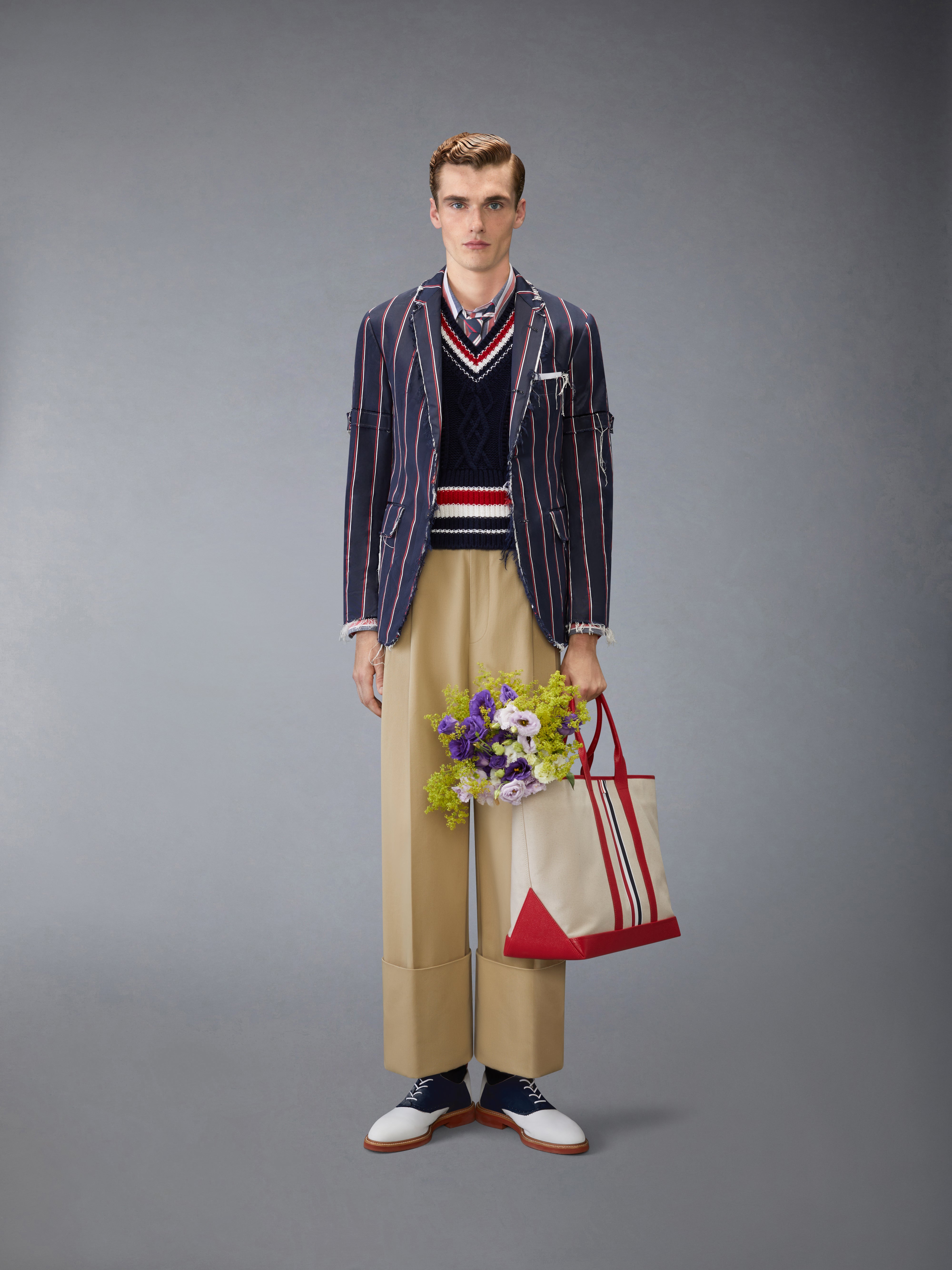 Madras Cotton Repp Stripe Armband Shirt | Thom Browne