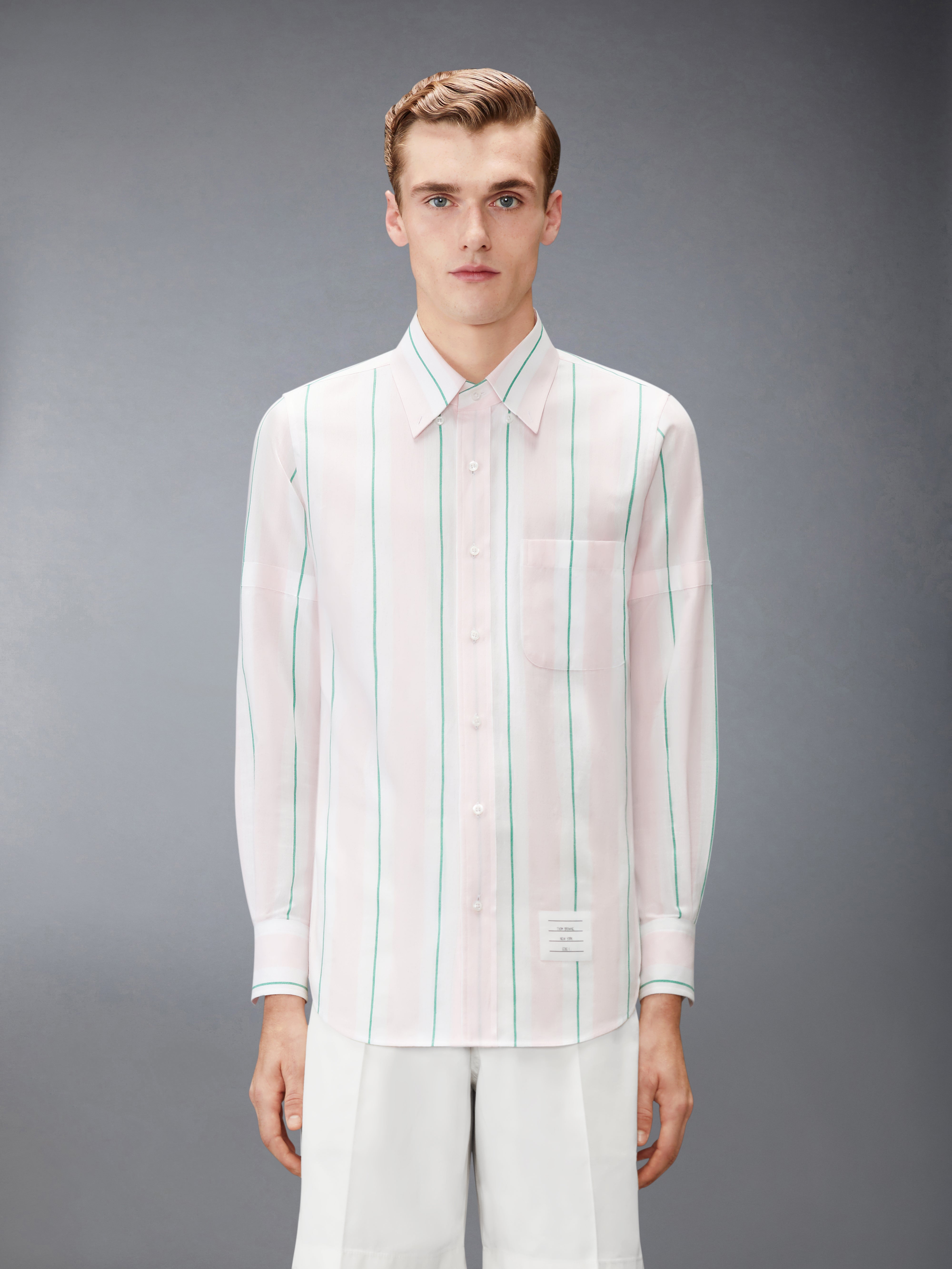THOM Browne ライトブルー ボタンダウンシャツ　サイズ1 Men's Collared Shirts | Thom Browne