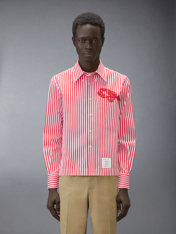 POPLIN UNIVERSITY STRIPE LOBSTER SHIRT - image 1