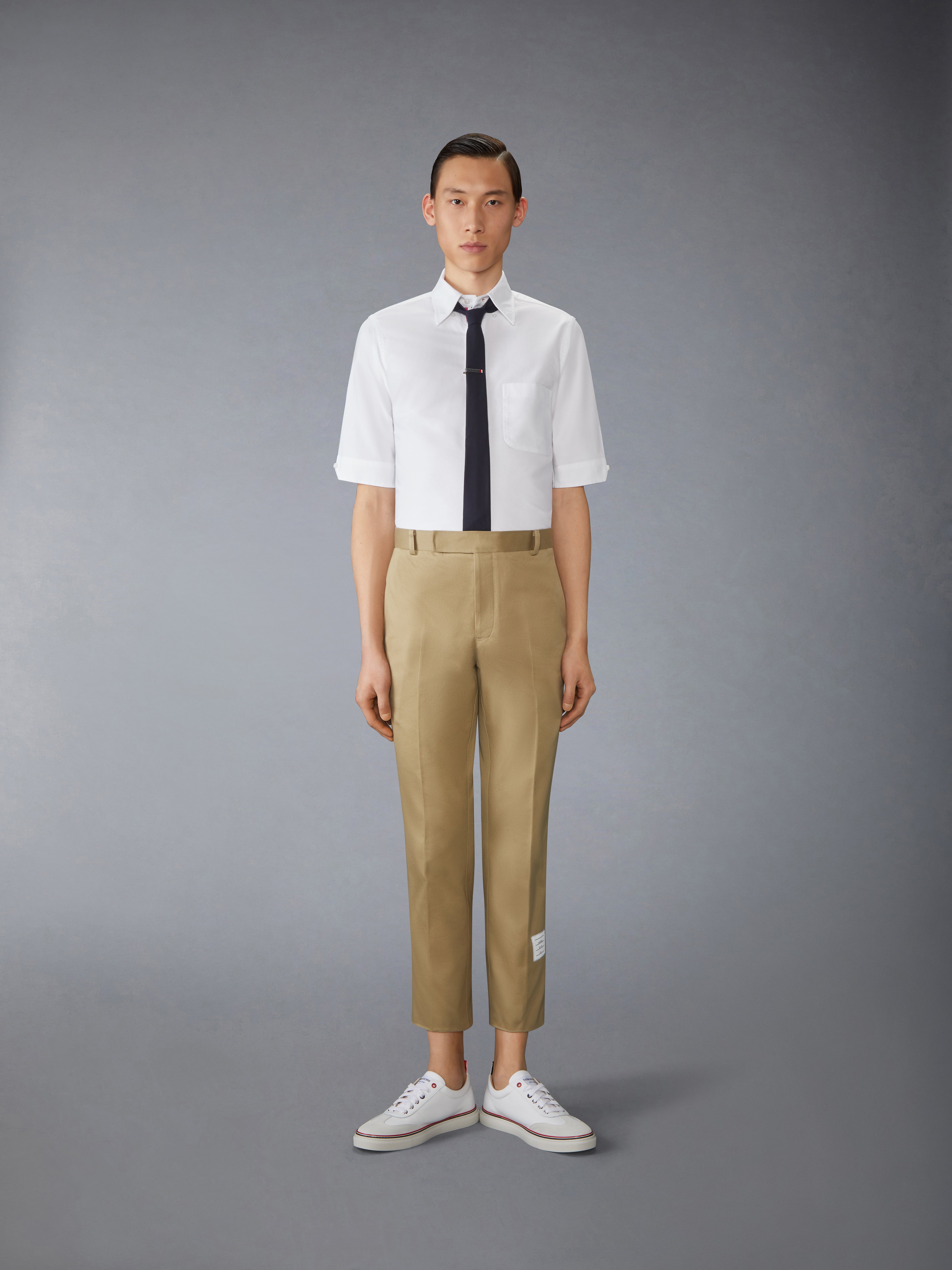 Oxford Rwb Grosgrain Short Sleeve Shirt | Thom Browne